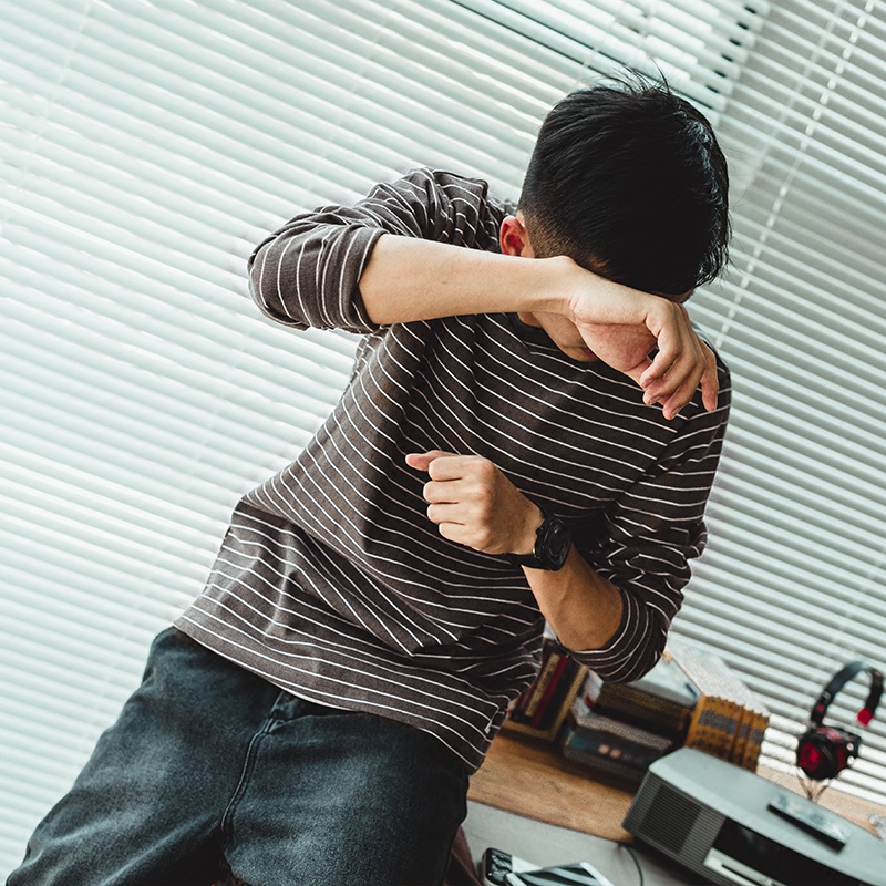 秋季日系复古条纹长袖t恤男圆领纯棉海魂衫青少年秋衣套头卫衣男