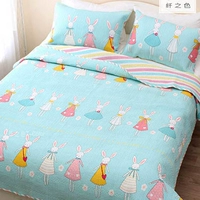 Phim hoạt hình Hàn Quốc chăn bông ba mảnh twill quilting bởi boy girl tấm điều hòa quilt đôi pad thảm trải giường thay đệm