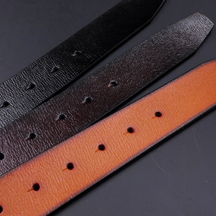 Retro men's small round hole belt strip genuine leather headless belt body without buckle cowhide pants belt body 3 7cm belt accessories