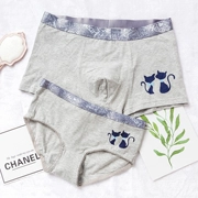 Đồ lót cotton những người yêu dễ thương in cotton nam boxer eo phụ nữ tóm tắt phim hoạt hình đồ lót đặt hộp quà tặng