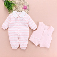 Áo vest 3-6-12 tháng cho bé hai mảnh ấm dày Xiêm romper bé phù hợp với bé mùa thu quần áo vest áo liền quần cho bé an toàn
