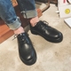 Sinh viên gió Hồng Kông phiên bản retro Hàn Quốc của giày nam Anh giản dị cộng với giày nhung thủy triều giày nam đế thấp để giúp Martin khởi động màu đen giay the thao nam co thap Giày thấp