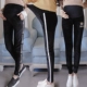 Quần legging cho bà bầu cộng với quần nhung dày nâng bụng mùa đông 2018 mới mặc quần dài mặc cộng với quần nhung mùa đông đồ bầu cao cấp Phụ nữ mang thai quần / quần bụng