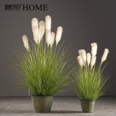 Nordic Simulation Fake Tree Green Plant Reed Ornaments Potted