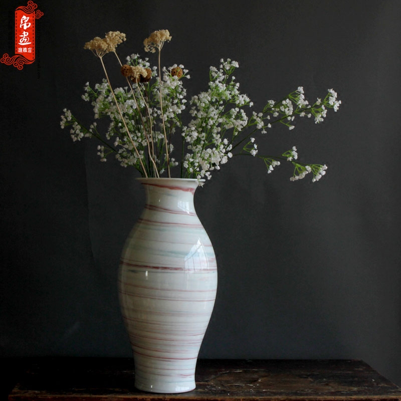 Furnishing articles of jingdezhen ceramic vase household to decorate the sitting room is I and contracted twisted placenta craft flower arranging flower decoration