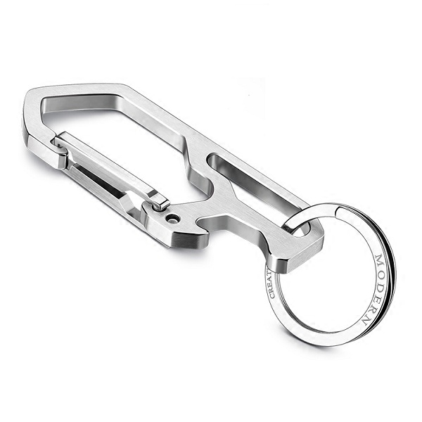 German Modern three-in-one stainless steel key buckle men's waist hanging key ring Bottle Opener Lock Spoon