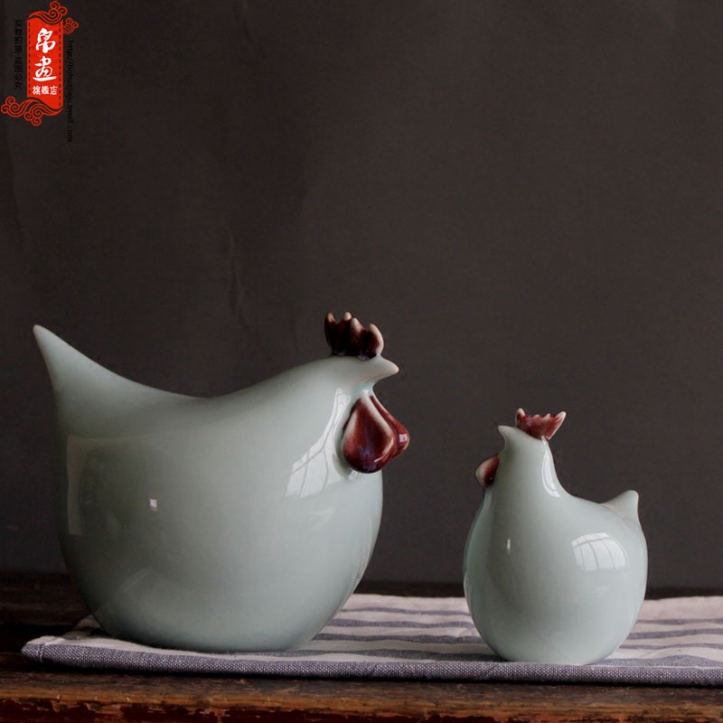 Jingdezhen ceramics craft ceramic chicken auspicious zoo porcelain ceramic household soft outfit desktop furnishing articles