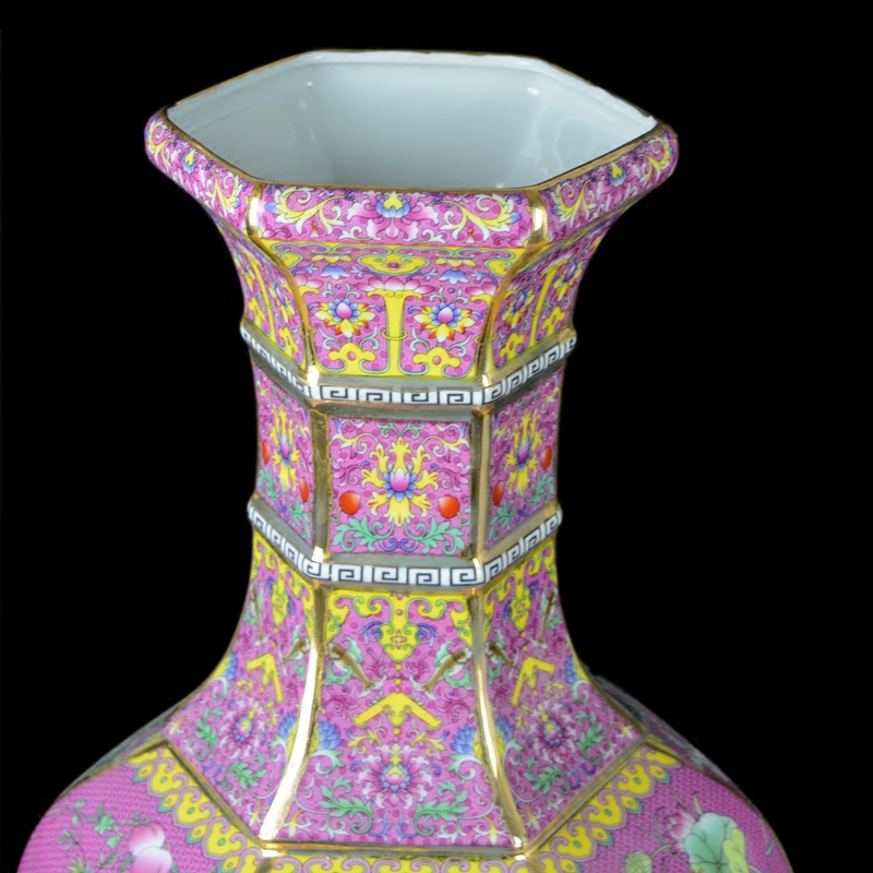 Jingdezhen chinaware paint colored enamel vase sitting room of Chinese style restoring ancient ways porch large home furnishing articles