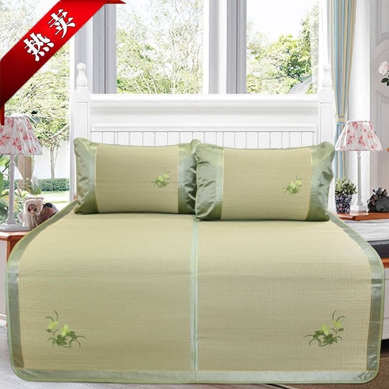 Langrass mat 1 8 m single double bed mat 1 5m Summer thickened 1 35 Fold Pure Natural Rushes Mat 1 2
