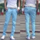 Spring Straight Tide Quần nam cho nam Teen feet Cotton Slim Quần nam giản dị Quần trắng Hàn Quốc - 3/4 Jeans