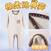 Bộ quần áo cotton cỡ lớn 3-5 tuổi mùa thu đông Bộ đồ ngủ liền kề 1 trẻ em 2 trẻ lớn 4 trai gái dày ấm áp