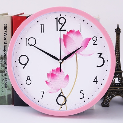 Classical Chinese Lotus Hanging Clock Fashion Personality Hung Table Living-room Bedroom Quartz Clock Brief About Silent Clock Table