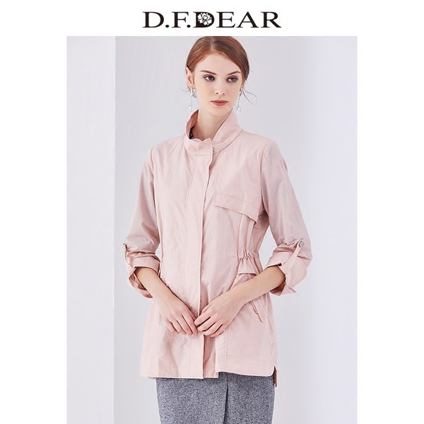 D.F.DEAR 德菲蒂奥 18年春季新款 小立领单排扣风衣外套 天猫优惠券折后¥179包邮(¥329-150)