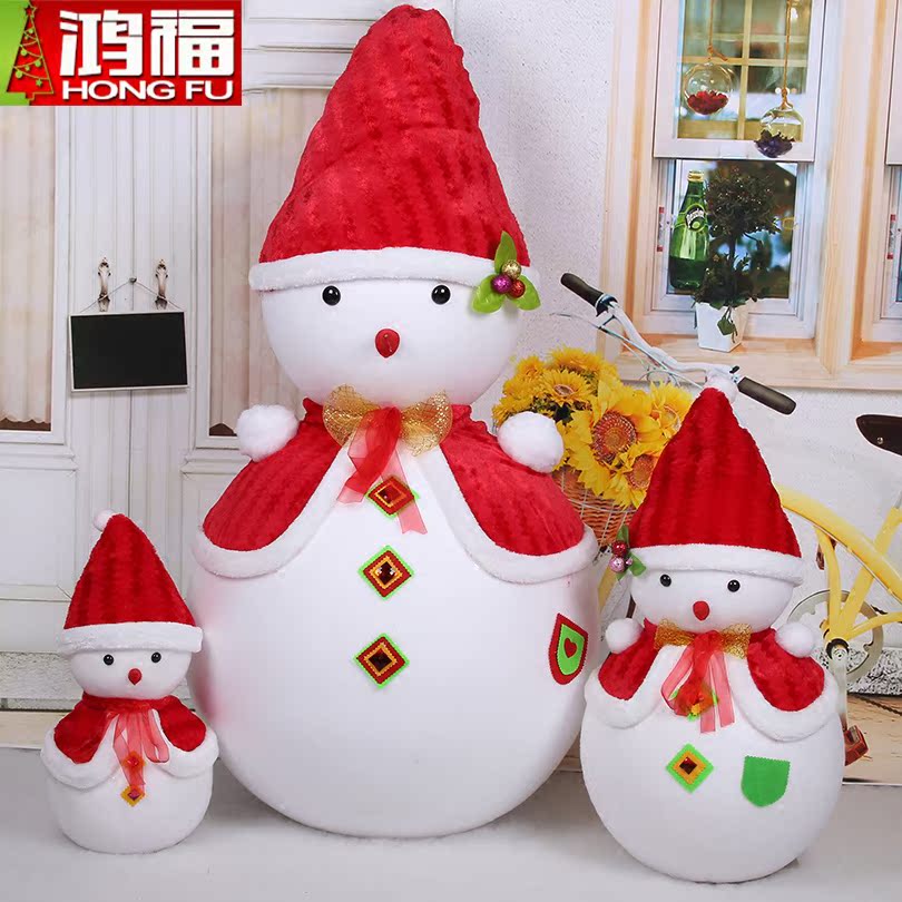 Christmas Decorations Snowman Paparazzi Doll Suede Shopping Mall Hotel Shop Window Decorate Festive Gift Snowman Swing