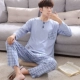 Đồ ngủ nam trung niên dài tay cotton XL mùa xuân và mùa thu mẫu cotton mỏng phần nam phục vụ nhà phù hợp với 4XL đồ bộ mặc nhà cao cấp Bộ Pajama