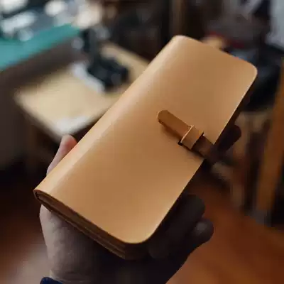 Ma Lan handmade wallet x fillet organ version of primary color vegetable tanning leather couple wallet custom lettering