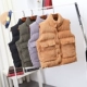Thu đông 2018 phiên bản Hàn Quốc của đoạn retro ngắn không tay áo nhung kẻ sọc vest cotton nữ đứng cổ áo vest thủy triều thiết kế thời trang nữ Áo vest