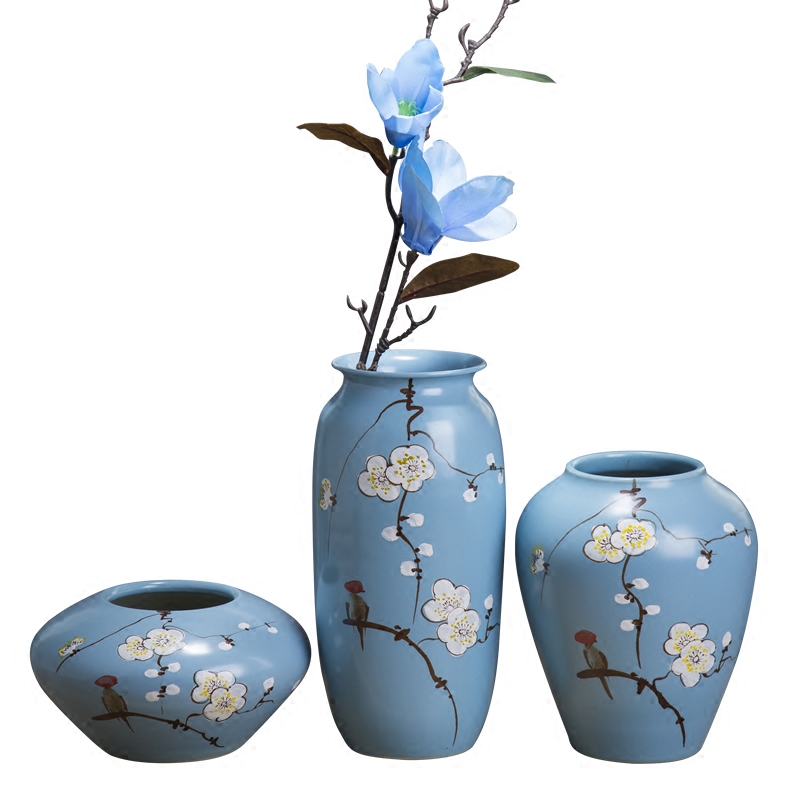 Jingdezhen ceramic modern new Chinese style flower vase living room TV wine porch home furnishing articles