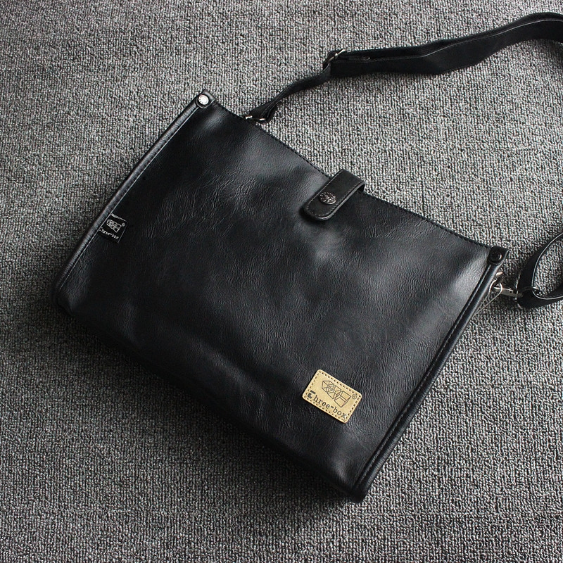 New Korean style leather men's bag shoulder bag men's bag magnetic buckle casual cross-body bag horizontal leather bag cross-body bag