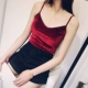 Phiên bản Hàn Quốc của quần lọt khe nhung gợi cảm retro retro nữ ngắn mùa hè bên trong áo sơ mi chạm đáy hoang dã áo ba lỗ cho nữ giới Áo ba lỗ