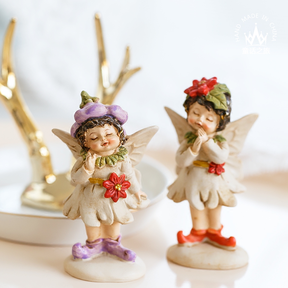 Country courtyard gardener decoration supermega cartoon cute flower fairy angel decoration elf swing parts