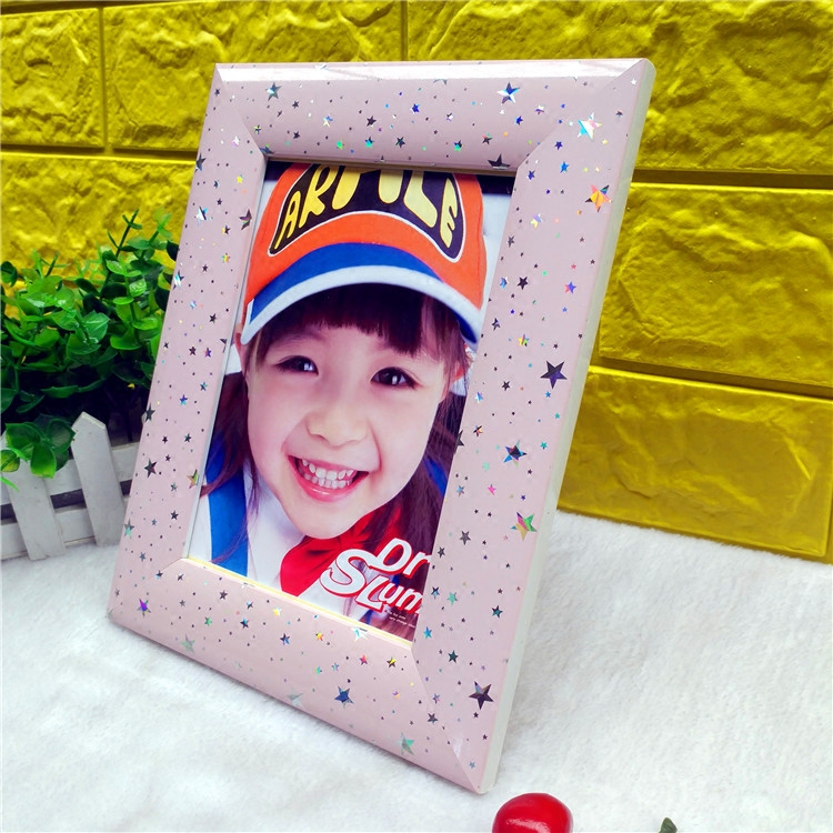 New eco-friendly sparkling pink white full of stars 7 inches A4 inch Pendulum Table Photo Frame Wedding CREATIVE GIFT PHOTO WALL