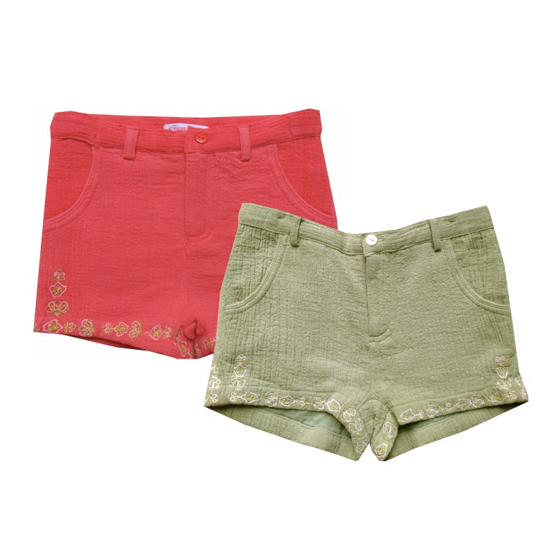 SS17 clearance French Moon et Miel children's clothing girls gauze embroidered shorts pants