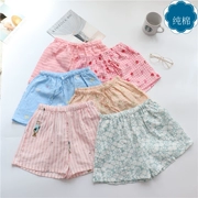 Quần pyjama quần short nữ mùa hè mỏng phần cotton gạc đôi quần nhà rộng kích thước lớn ba quần quần ngắn quần nửa đơn giản