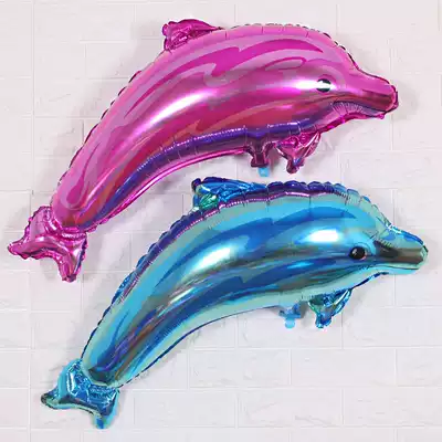 Large dolphin aluminum film balloon children's full moon birthday party cartoon balloon free of mail