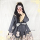 Bản gốc em gái Nhật Bản mùa thu và mùa đông Lolita lori in váy nàng tiên cá retro xù lông váy đỏ váy đầm