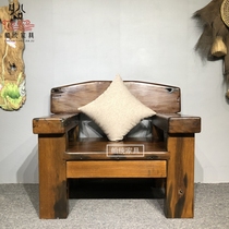 Shipteng Old Shipwood B&B Single Sofa Chair Heavy Simple Tea Table Master Chair Leisure Chair Rough Armrest Chair