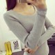 2023 Autumn and Winter Stretch Slim Fit Versatile Short Top Round Neck Inner Sweater Women's Pullover Slim Knitted Bottoming Shirt