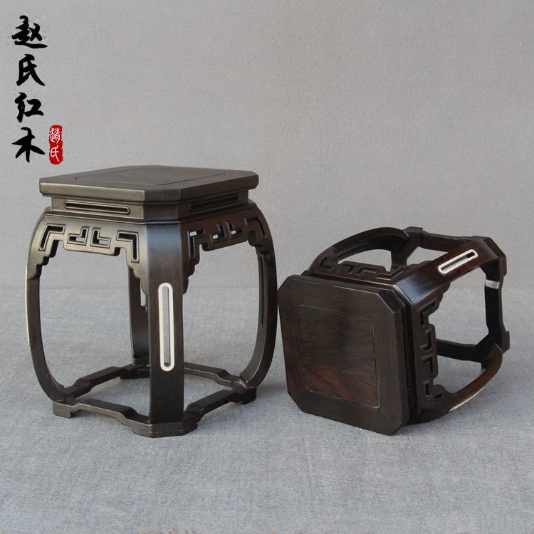 Purple Light Sandalwood Square Base Solid Wood Quality Red Wood Chiishi Jade Pendulum with Play Base Black Sandalwood Antique Bonsai Base