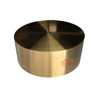 Khách sạn thép không gỉ tròn chải bàn cà phê bằng đồng đơn giản sau hiện đại kim loại bàn cà phê tròn cá nhân đồ nội thất tùy chỉnh - Bàn trà bàn tròn sofa