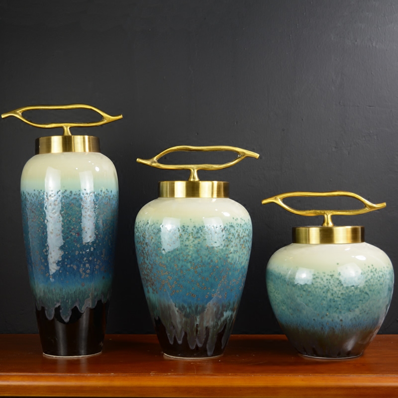 European ceramic vase manual contracted creative living room dry flower arranging flowers American home TV ark adornment furnishing articles