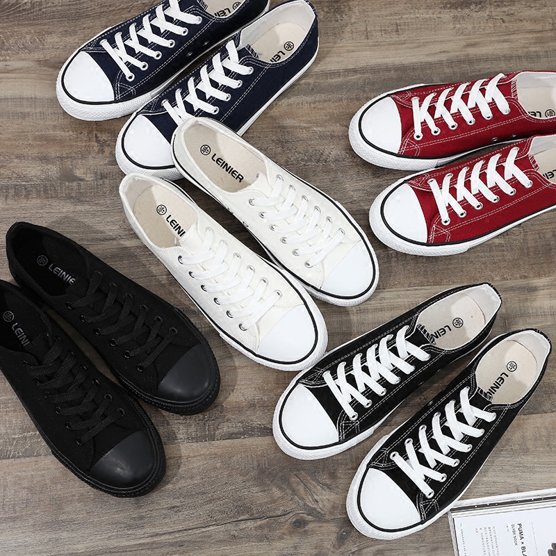 Four seasons canvas shoes men tidal shoes students cloth shoes couples skateboard shoes new low-gang men's shoes casual single shoes