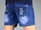 Quần short denim bé trai quần năm điểm thời trang mùa hè 2019 phần mỏng phần lớn trẻ em lỏng lẻo co giãn nóng quần quần ba điểm - Quần jean