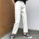 Phiên bản Hàn Quốc của Hồng Kông hương vị sang trọng Harajuku bf lỏng eo cao giản dị hoang dã chín điểm quần jeans nữ sinh quần jean cao cấp Quần jean
