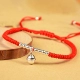 Feng Shui Ge Anklet Nữ Red Rope Sinh viên Quốc gia Chuông đơn giản Handmade Handmade Trang sức Sinh nhật Quà tặng vòng chân bạc tây tạng Vòng chân