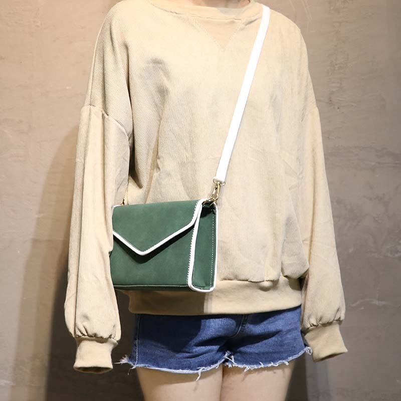 包包女2017新款磨砂小包韩国ulzzang单肩斜挎包复古撞色小方包潮