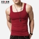 Nam Quảng Trường Cổ Vest Nam Cotton Slim Thể Thao Thanh Niên Thể Dục Skinny Thoáng Khí Thoáng Khí Sling Mùa Hè Áo vest cotton