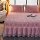 Luật Levin nhung ren giường váy Hàn Quốc phiên bản của bedspread bông dày ấm Simmons 1,5m 1.8m Covers trượt giường ngủ - Váy Petti
