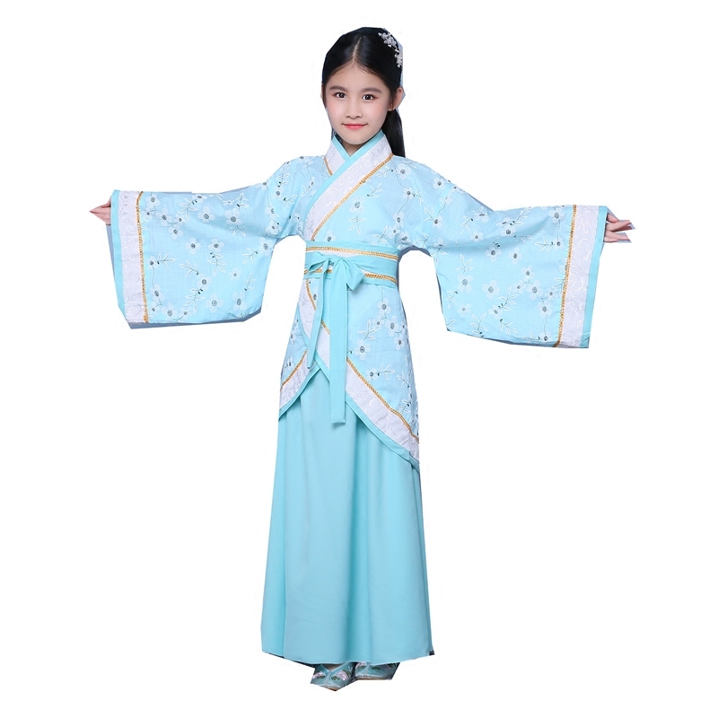 Children's costumes Hanfu dress Chinese learning Chinese style girls Tang suit fairy skirt guzheng performance out service