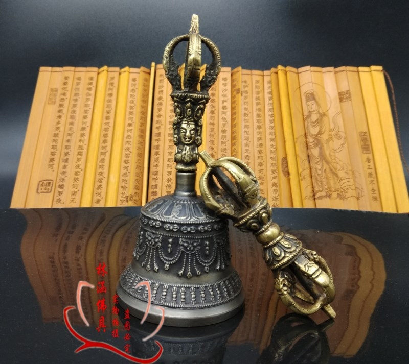 Special price Nepal imported pure Copper diamond bell pestle Wugu bell Tibetan Buddhist Tantric instrument sound good