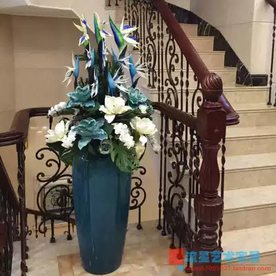 Floor-mounted vase simulation floral set living room hotel sample house display center model room European modern decoration decoration