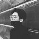 LES đẹp trai T Lin cong hình lõm phải có kính chắn gió hộp lớn retro đôi kính phẳng trang trí kính nam nữ tròng kính chống ánh sáng xanh Kính khung