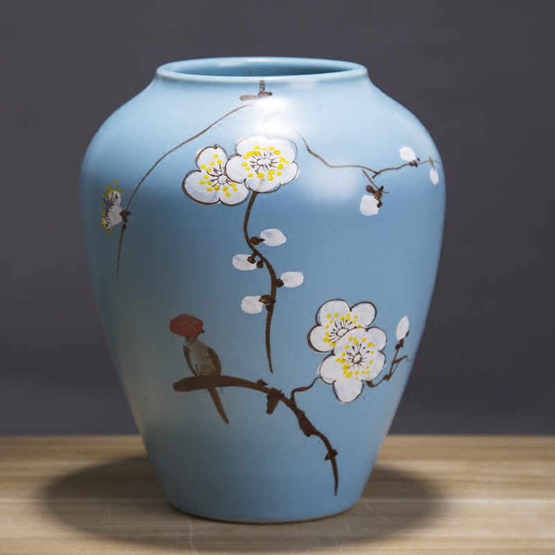 Jingdezhen ceramic modern new Chinese style flower vase living room TV wine porch home furnishing articles