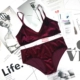 Sexy nhung bralette cup tam giác không có vòng thép áo ngực mỏng set đồ lót nhung thoải mái cho phụ nữ Bộ đồ lót