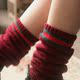 Vớ nữ dày mùa thu và mùa đông Trạm châu Âu ấm chân che ủng retro ống dài vớ vớ vớ vớ len để giữ ấm vớ nam Vớ mắt cá chân