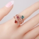 Thời trang đính kim cương nhiều vòng tròn trang trí phiên bản Hàn Quốc của ngón trỏ nhẫn nữ khí chất trăm phù hợp với trang sức thủy triều nhẫn vàng trắng Nhẫn